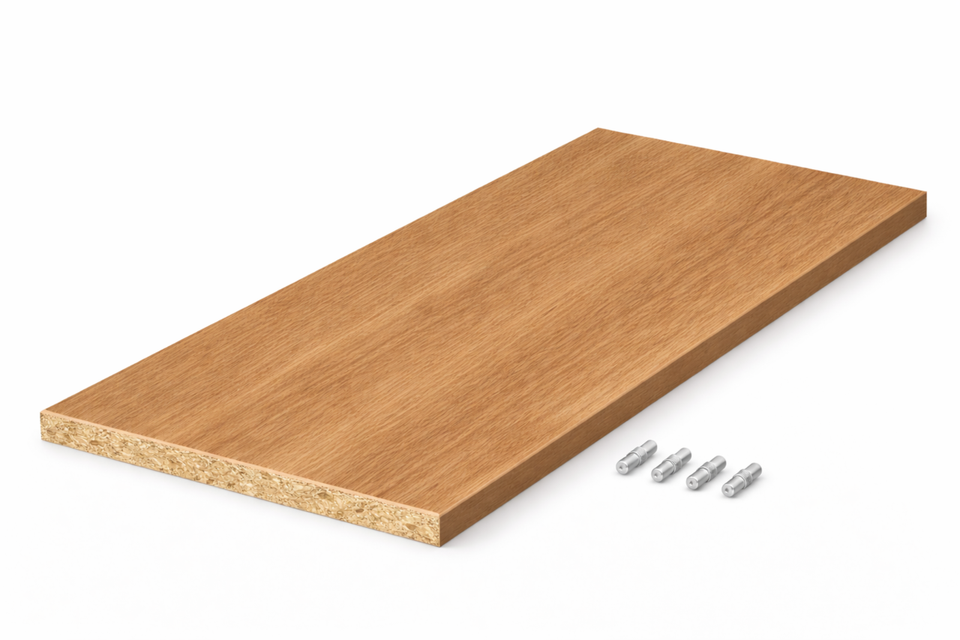 Einlegeboden 19mm Eiche Natur Dekor ABS-Kante + Halter