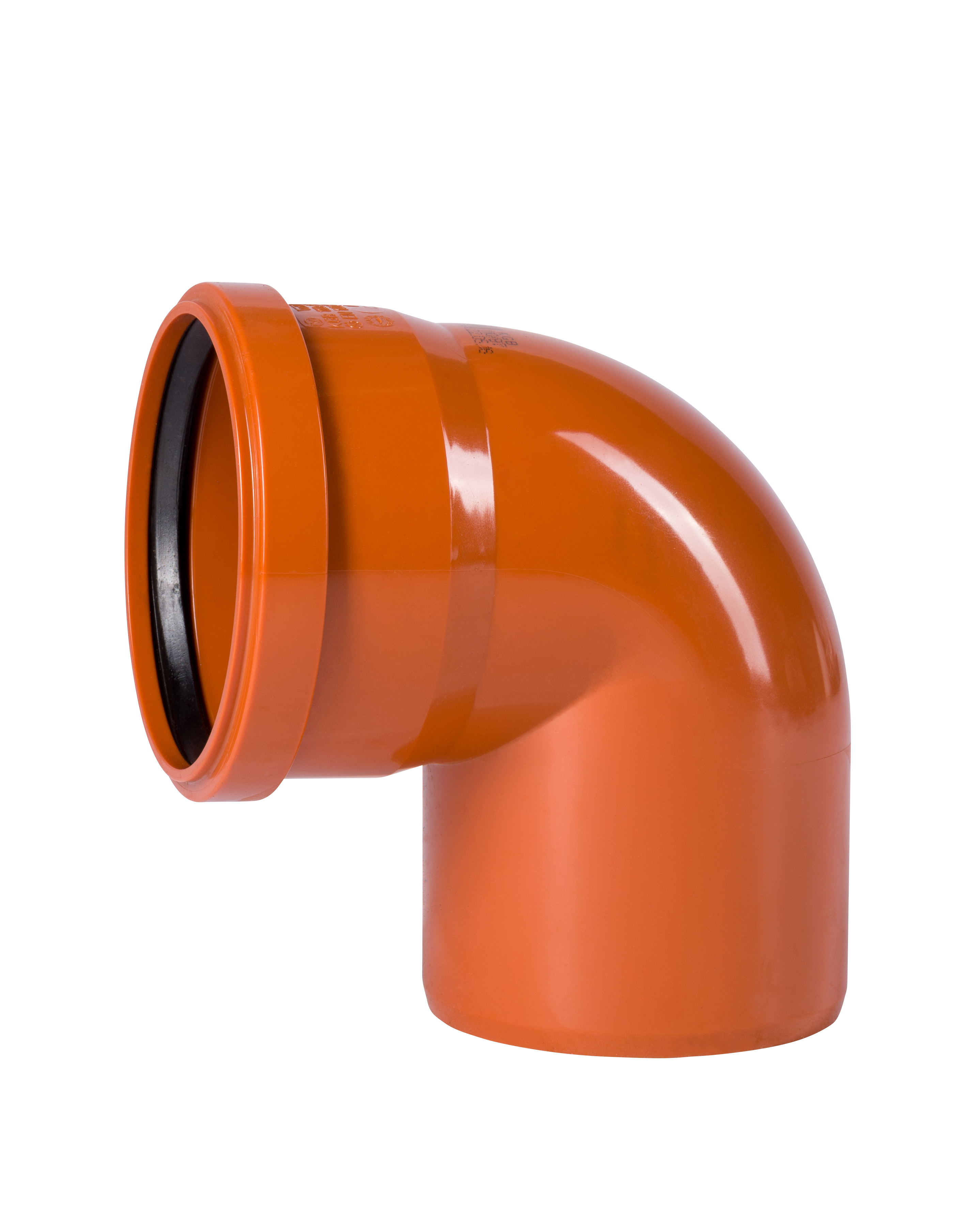 Abwasserbogen 87° DN 200, Kunststoff, orange, mit Dichtungsring