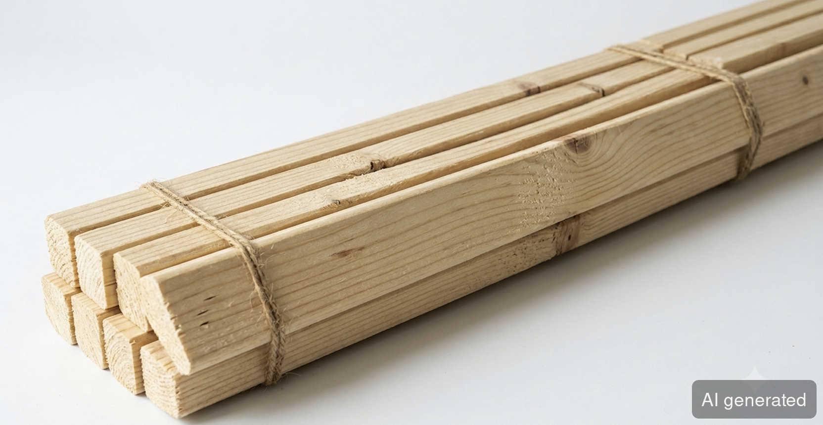 Dachlatten S10 FI-TA 3,5 x 5 cm, 2 m lang, naturbelassen, gebündelt mit Schnur