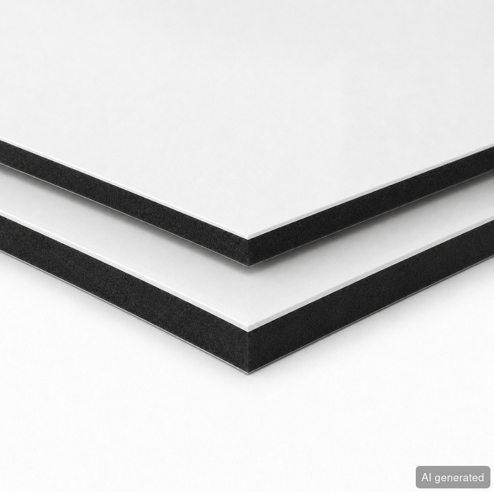 RoneHPL-Basic HPL-Platte 19 mm, weiß, beidseitig beschichtet, schwarze Kernplatte
