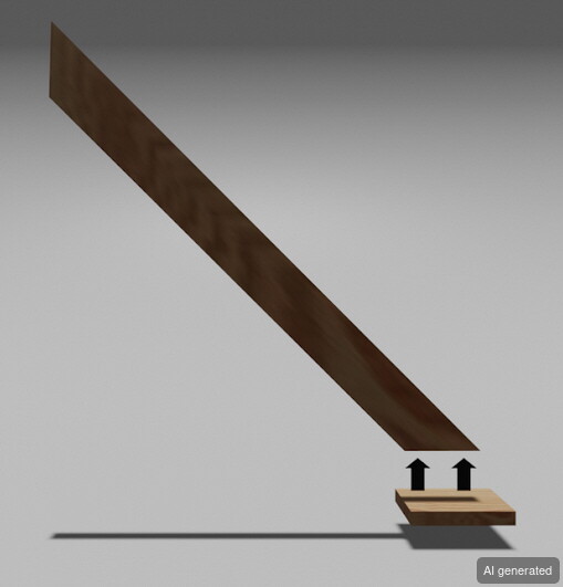 Pyramide 120x120x90, Holz, schräg angeordnet, zur Verwendung als Stütze oder Unterlage