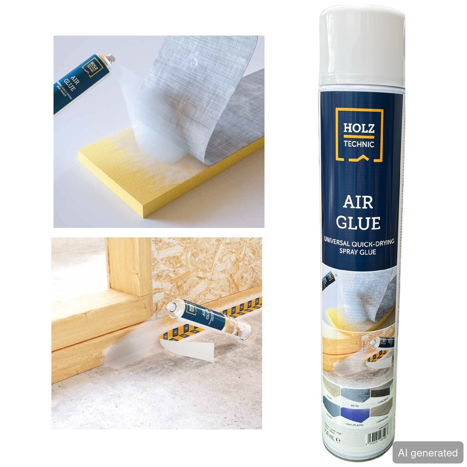 Air-Glue Spraykleber, universell einsetzbar, schnelle Trocknung, Anwendung auf Holz und anderen Materialien
