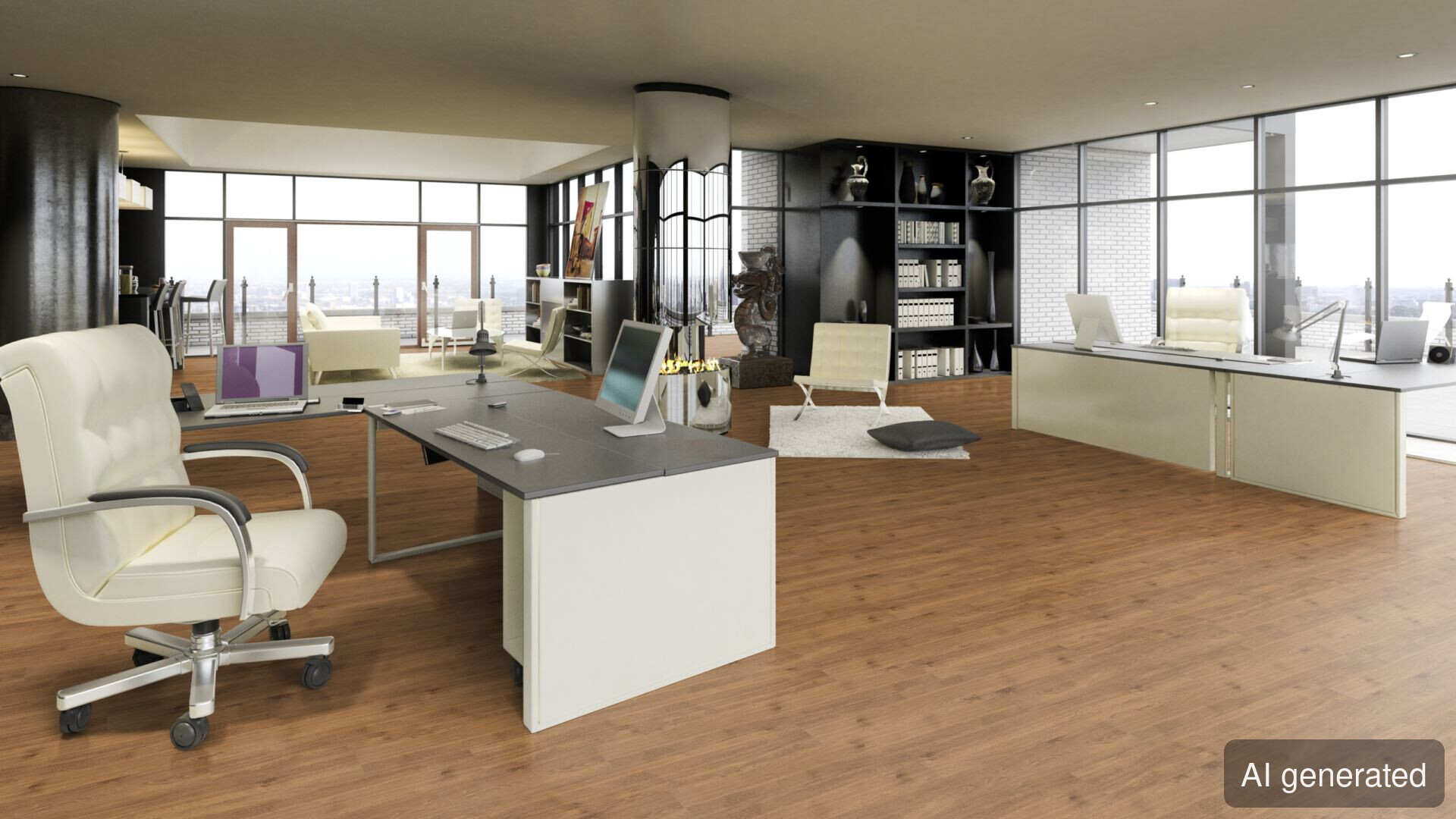 Vinyl-Hermes in Holzoptik, schwimmend verlegt, geeignet für Büros und Wohnräume