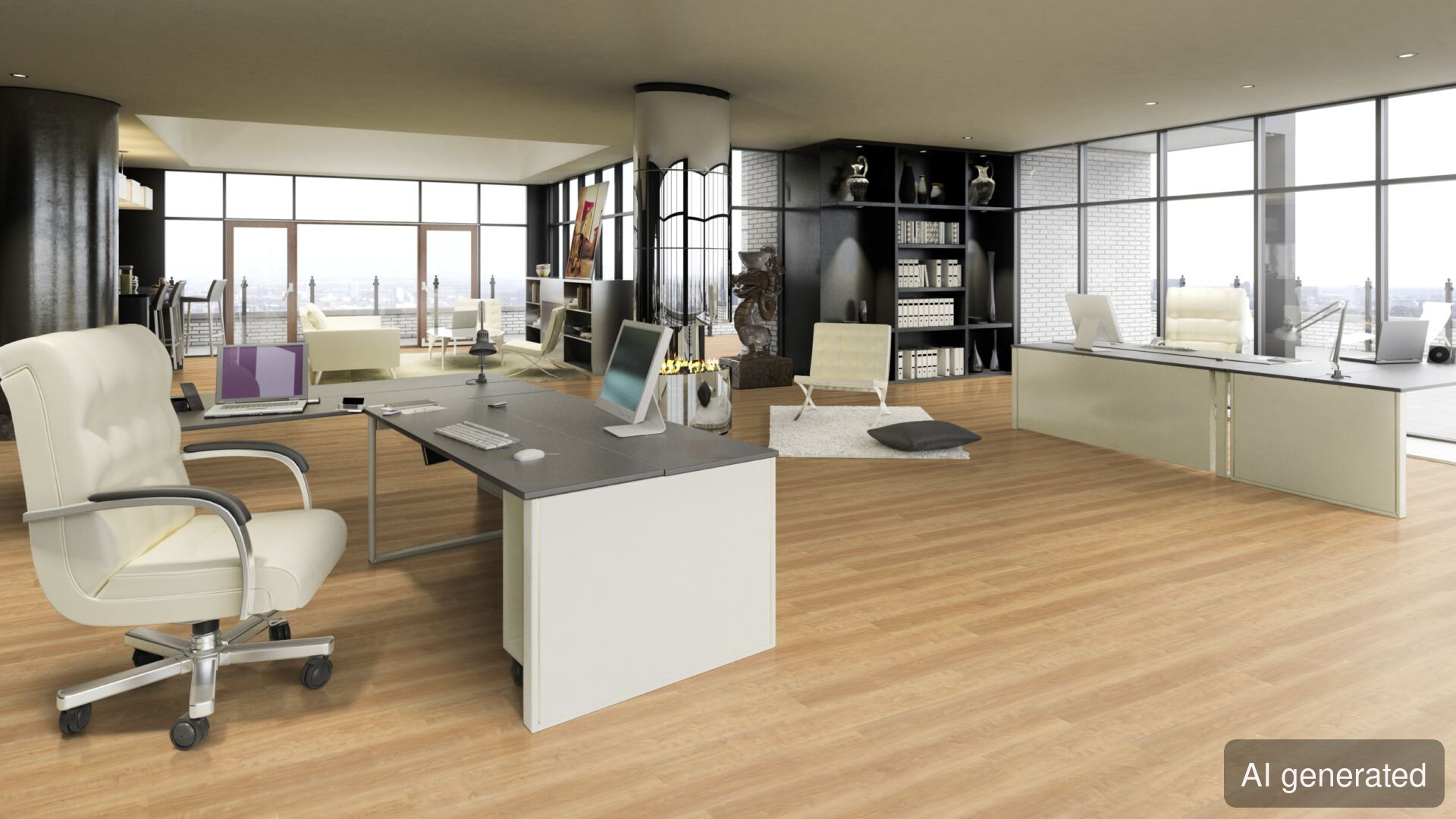 Vinyl-Aurora in Holzoptik, hellbraun, für moderne Büros, schwimmend verlegt
