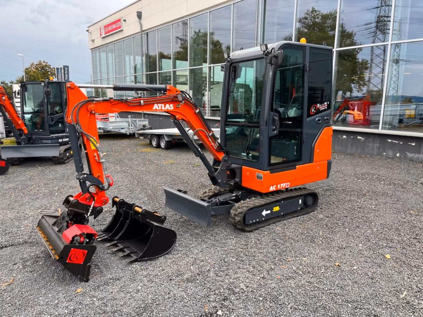 Minibagger 1,8t inkl Anhänger zu vermieten - mieten Atlas Bagger Kompaktbagger