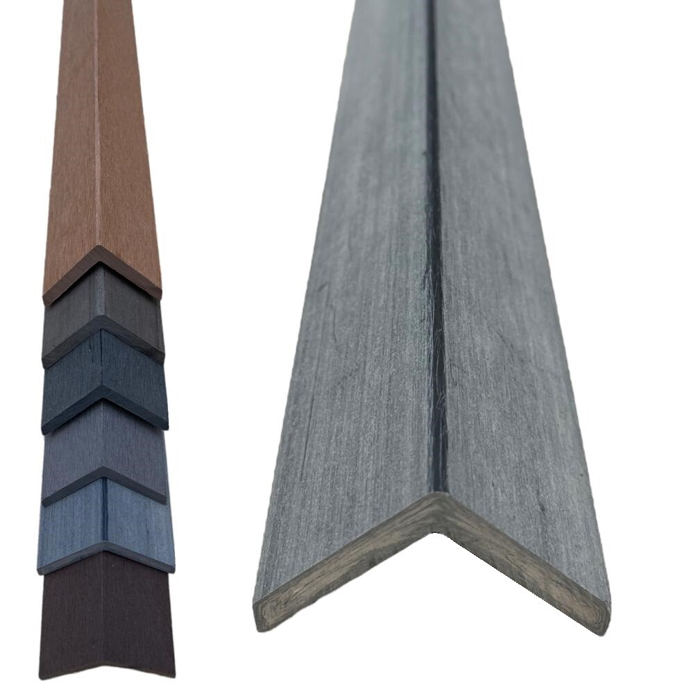 Winkelleiste 48x48 mm, 1450 mm lang, dunkelbraun, WPC-Material, für Außenanwendungen geeignet