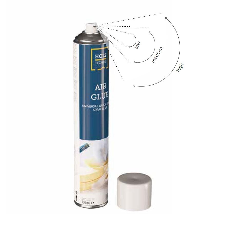 Air-Glue Universalkleber Spray 750 ml, mit verstellbarem Sprühkopf für unterschiedliche Auftragsstärken