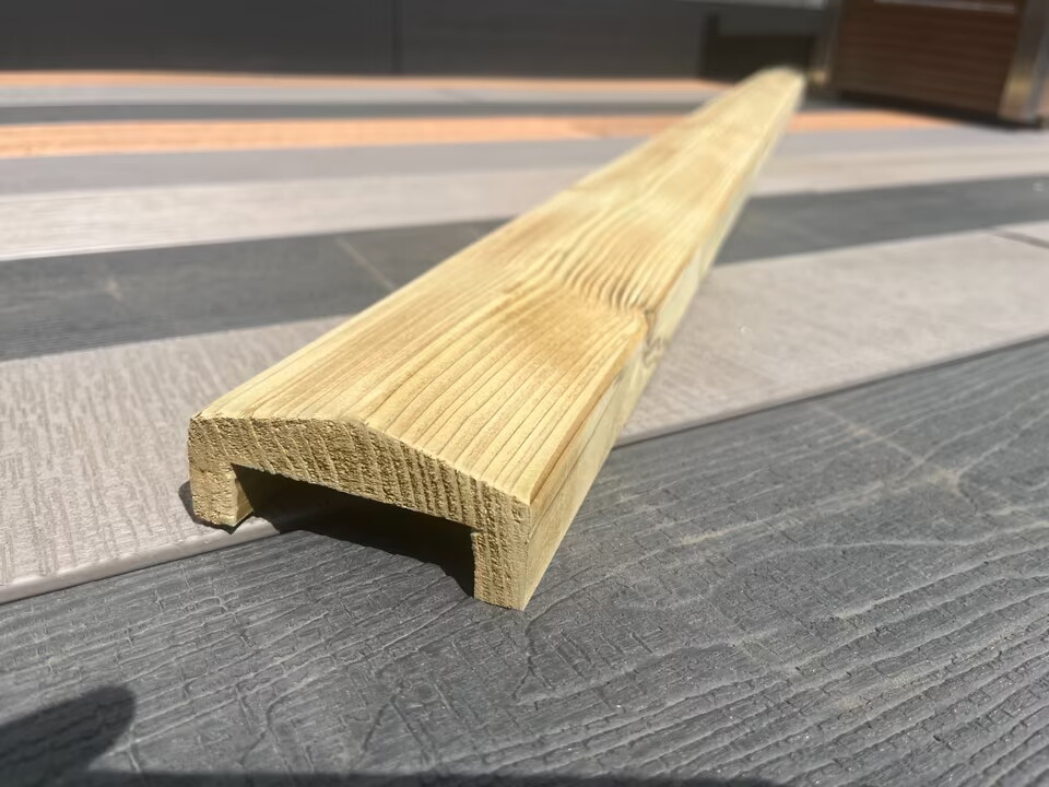 Abdeckleiste aus Holz, 4 cm breit, mit Hohlprofil, für Zaunverkleidungen geeignet