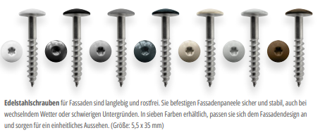 Edelstahlschrauben für HPL