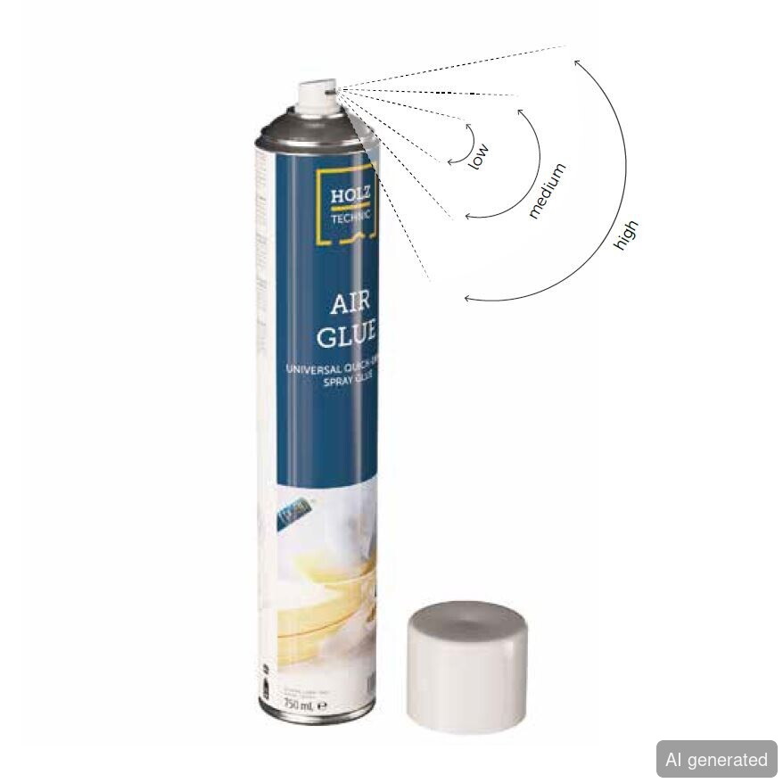 Air-Glue Universalkleber Spray 750 ml, mit verstellbarem Sprühkopf für unterschiedliche Auftragsstärken