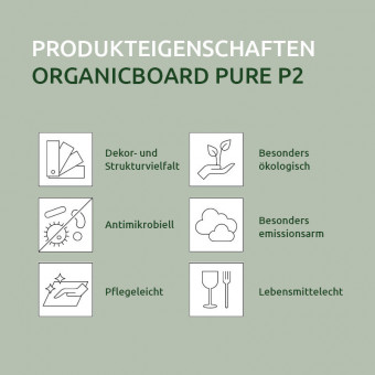 Dekorspanplatte DSP-Organic-R20128-RU, ökologisch, emissionsarm, pflegeleicht, antimikrobiell, vielfältige Dekor- und Struktu
