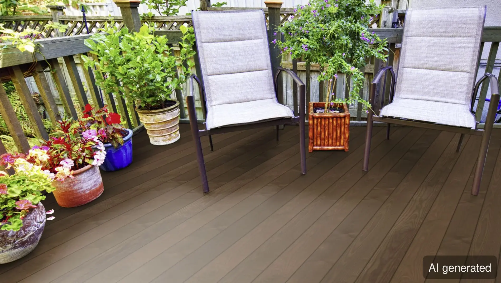 TD-System-Esche-Decking, braune Oberfläche, für Terrassen und Außenbereiche geeignet