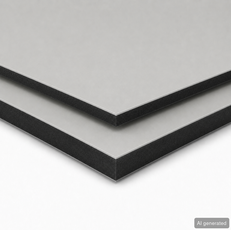 RoneHPL-Basic-Platte 10 mm lichtgrau, beidseitig beschichtet, für Möbel und Innenausbau geeignet