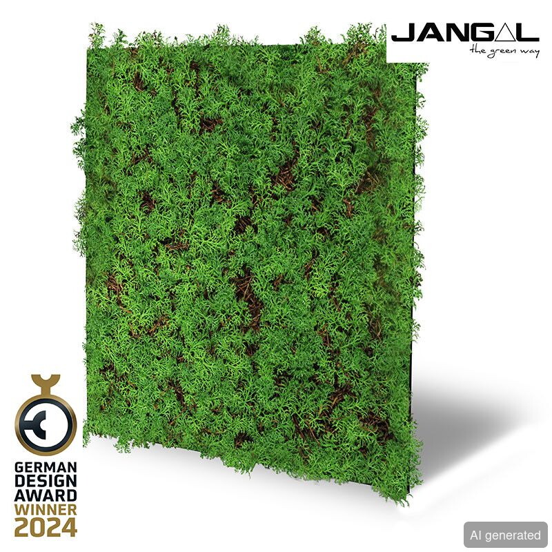 Jangal-ND-11105 Wandbegrünung, künstliches Moos, grüne Farbgebung, dekorativ für Innenräume