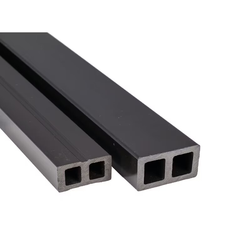 UK-WPC-H- Profil 30x30 mm, schwarz, hohl, für Terrassenbau und Sichtschutz