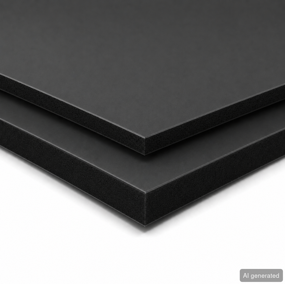 HPL-Platte RoneHPL-Basic anthrazit, 19 mm stark, geschichtete Struktur, vielseitig einsetzbar
