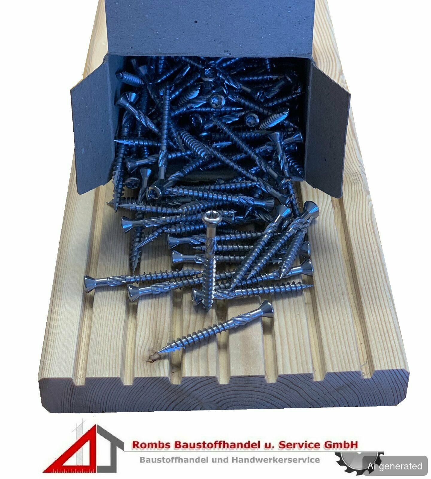 Terrassenschrauben CUT-5 40 mm, verzinkt, im Karton auf Holzuntergrund
