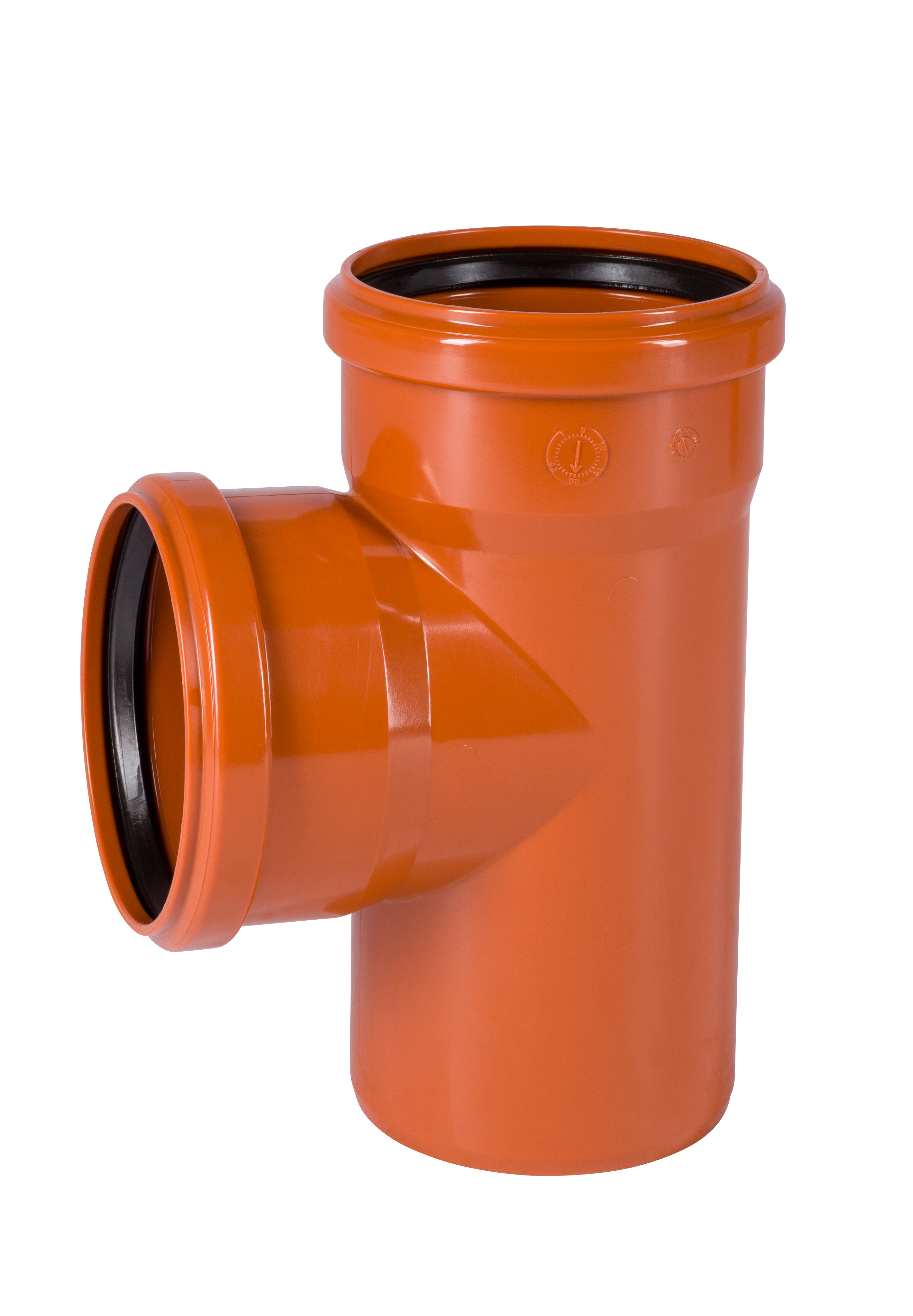 HT-Rohr 110 mm mit Abzweig 45°, orange, mit Dichtungen