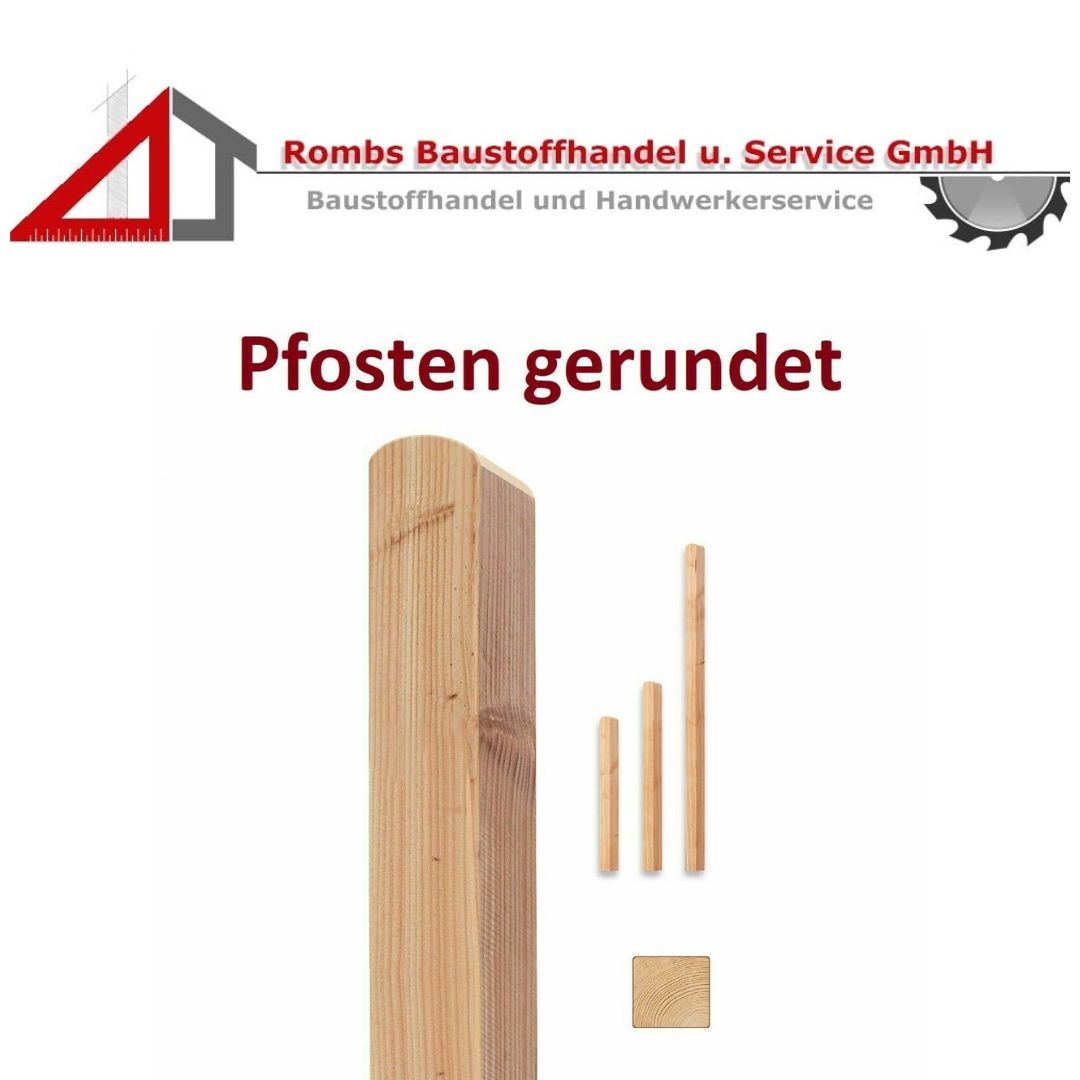 Pfosten 9-9-100 mm Kiefernholz, gerundet, honigfarben, für Zaun- und Gartenbau geeignet
