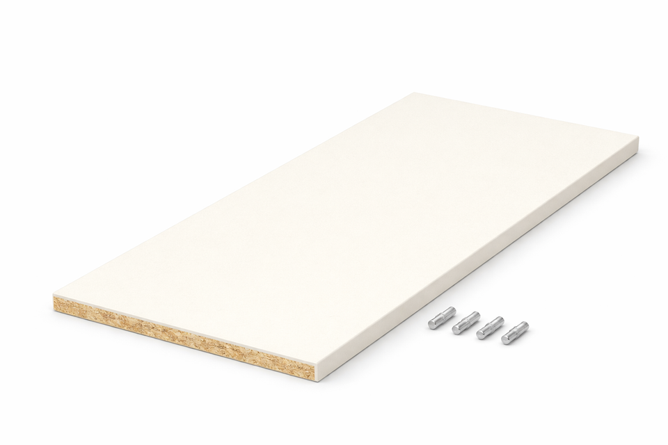 Einlegeboden 19mm Magnolia Dekor ABS-Kante + Halter