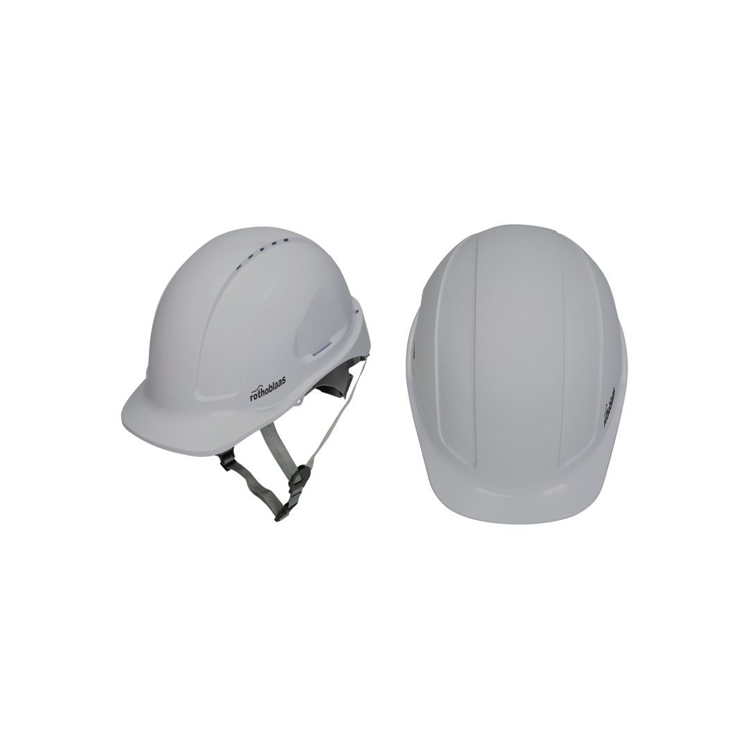 Schutzhelm in Grau, mit verstellbarem Kinnriemen, für Baustellen und Sicherheitsanwendungen