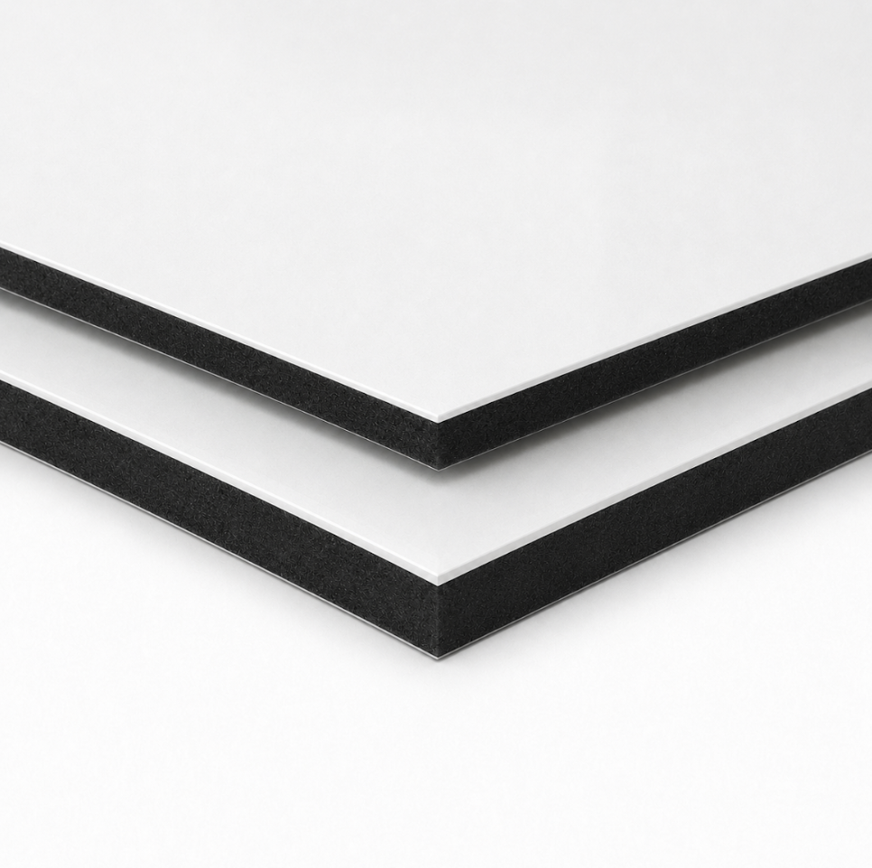 RoneHPL-Basic HPL-Platte 19 mm, weiß, beidseitig beschichtet, schwarze Kernplatte