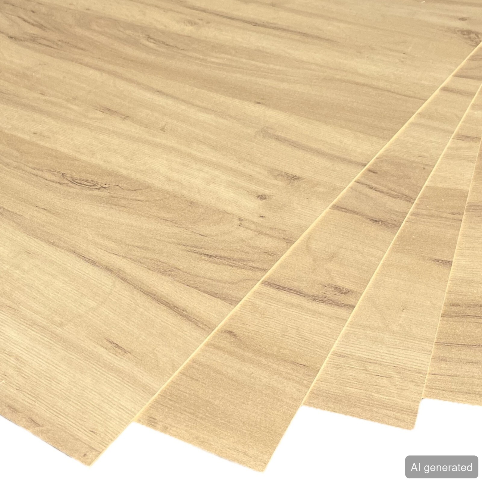 HDF-Platte 3 mm Eiche astig, natürliche Holzoptik, mehrere Platten übereinandergelegt