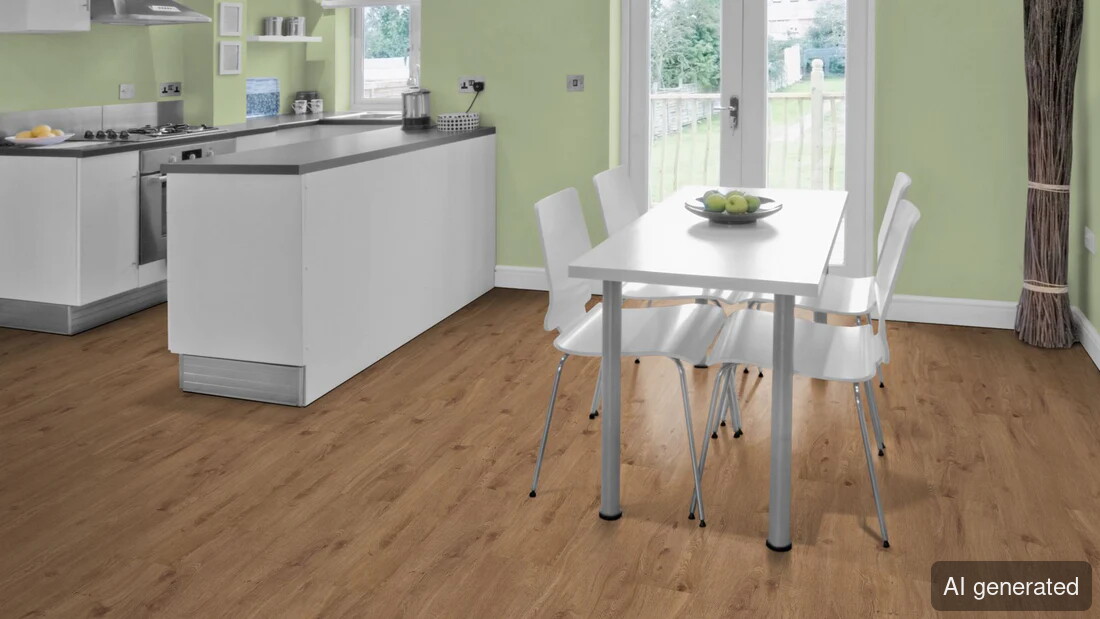 Vinyl-Adonis, Holzoptik, 5 mm dick, schwimmend verlegt, geeignet für Wohnräume