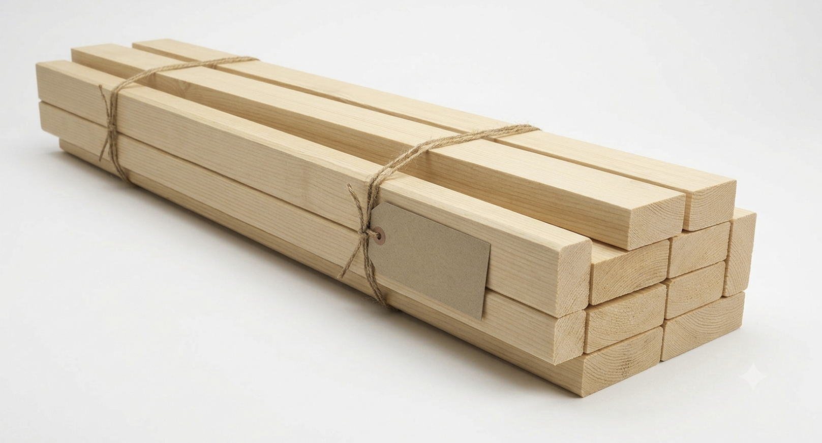 KH-fita-60-60, Holzlatten 60x60 mm, gebündelt mit Schnur, naturbelassen