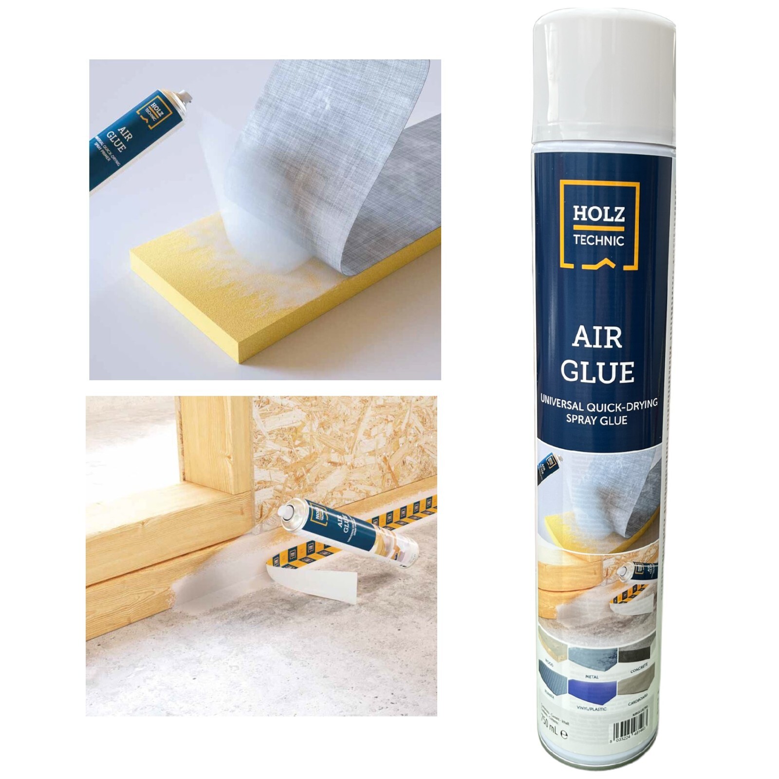 Air-Glue Spraykleber, universell einsetzbar, schnelle Trocknung, Anwendung auf Holz und anderen Materialien