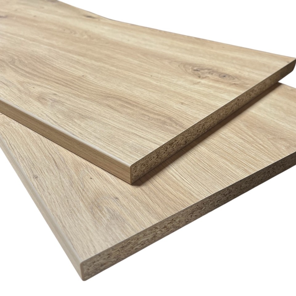 Einlegeboden 19mm Eiche astig Dekor ABS-Kante + Halter