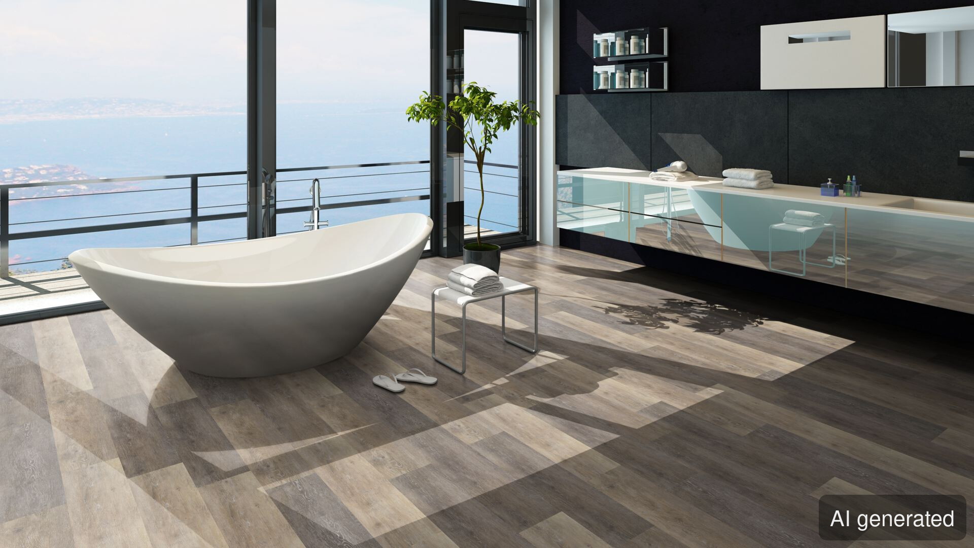 Vinyl-Neptun, Landhausdiele, 4 mm stark, Holzoptik, grau-braun, für Wohnräume geeignet
