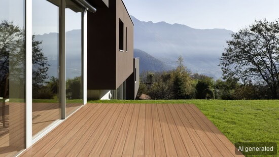 Terrassendiele TD-Prime KD Bangkirai 23 mm, 140 mm breit, natürliche Holzoptik, für Außenbereiche geeignet