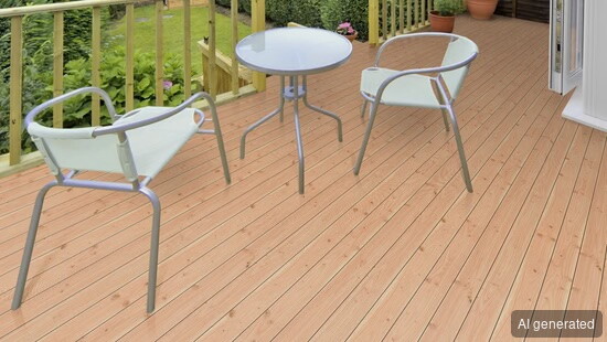 Terrassendiele Douglasie 26x145 mm, hellbraun, für Terrassen und Außenbereiche geeignet