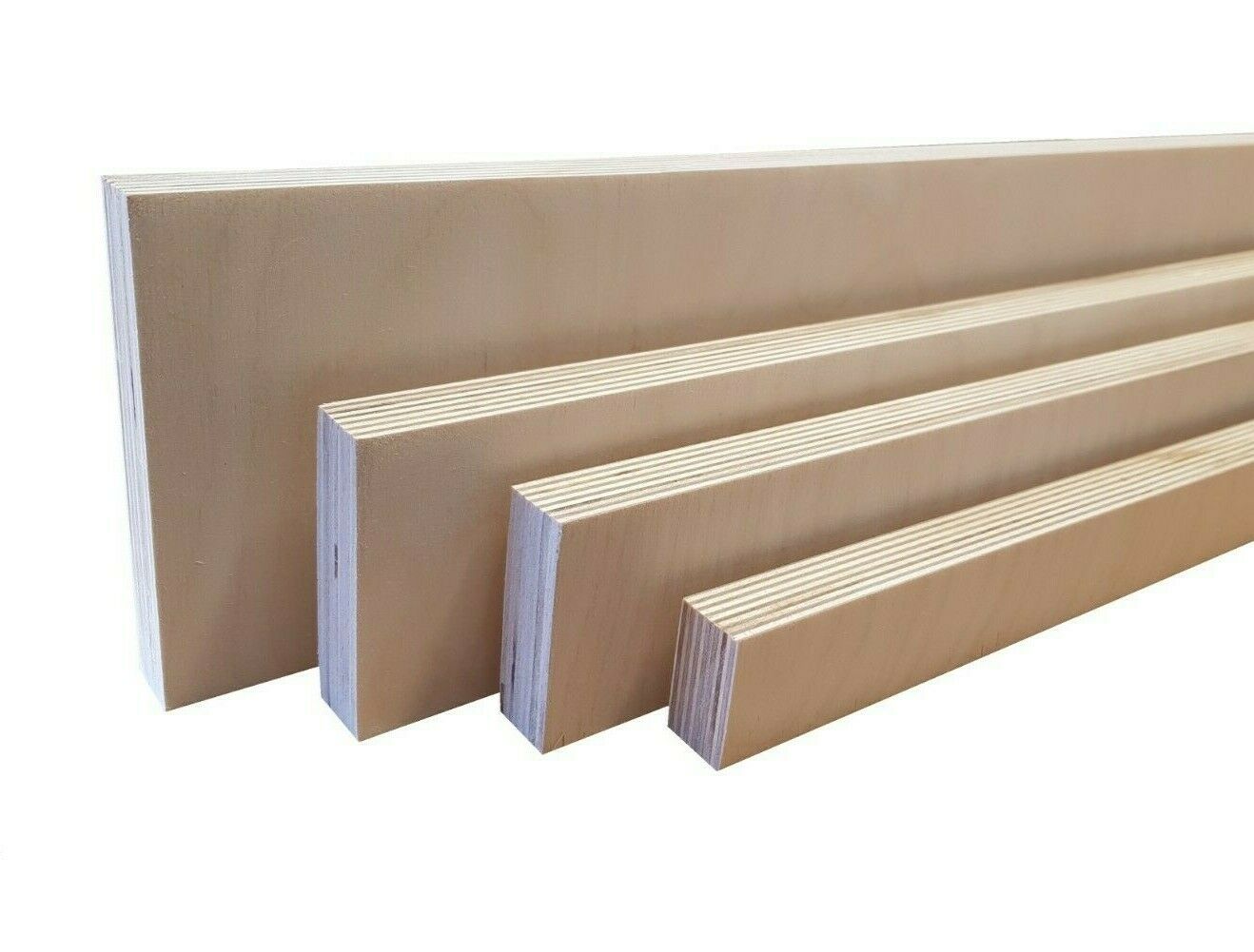 Bastelholz Sperrholzleisten in verschiedenen Breiten, unbehandelt, für kreative Projekte geeignet