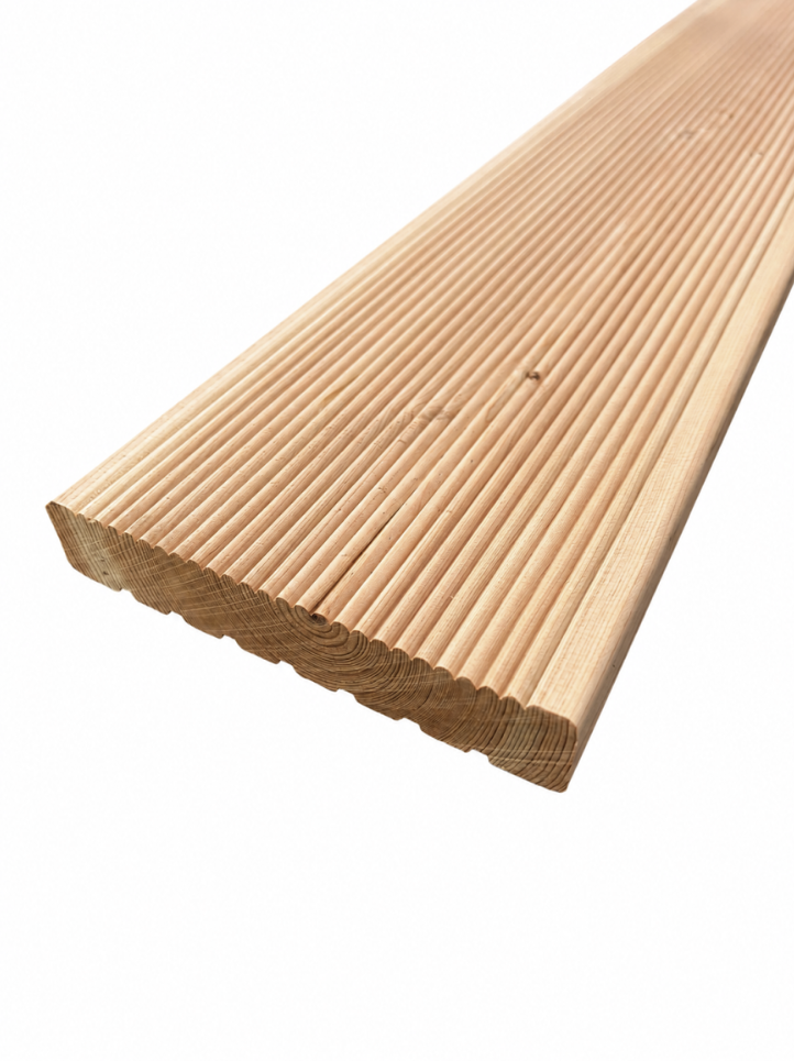 Terrassendiele BKL, fein geriffelt, Lärche, 25x145 mm, für Außenbereich geeignet