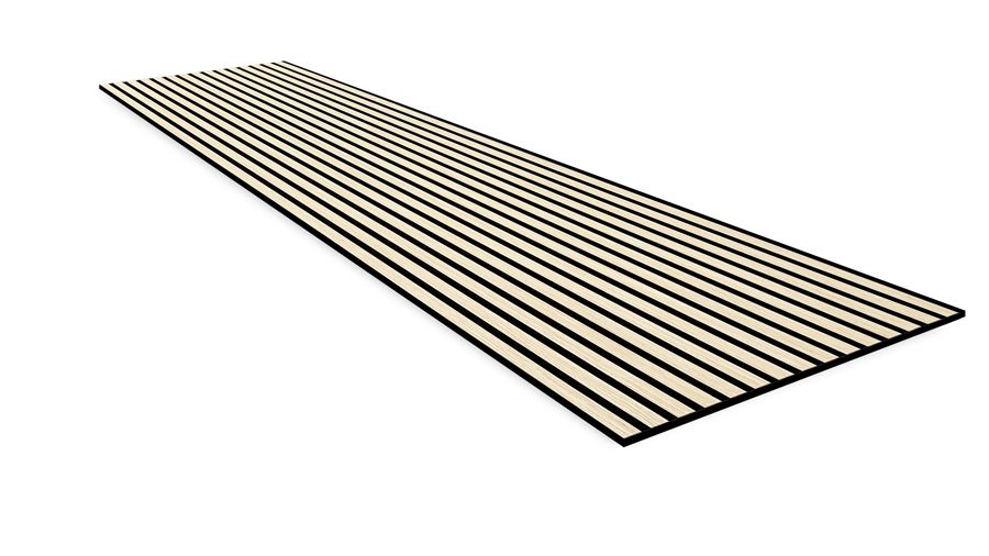 Wandpaneel-10005, 3000x100 mm, helle Holzoptik mit schwarzen Fugen, geeignet für Wandverkleidungen