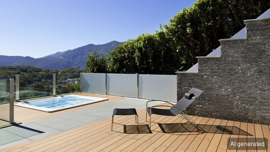 Terrassendiele TD-KD-AB-kD-27-143-, 27 mm stark, 143 mm breit, für Außenbereich geeignet, Holzoptik, wetterbeständig