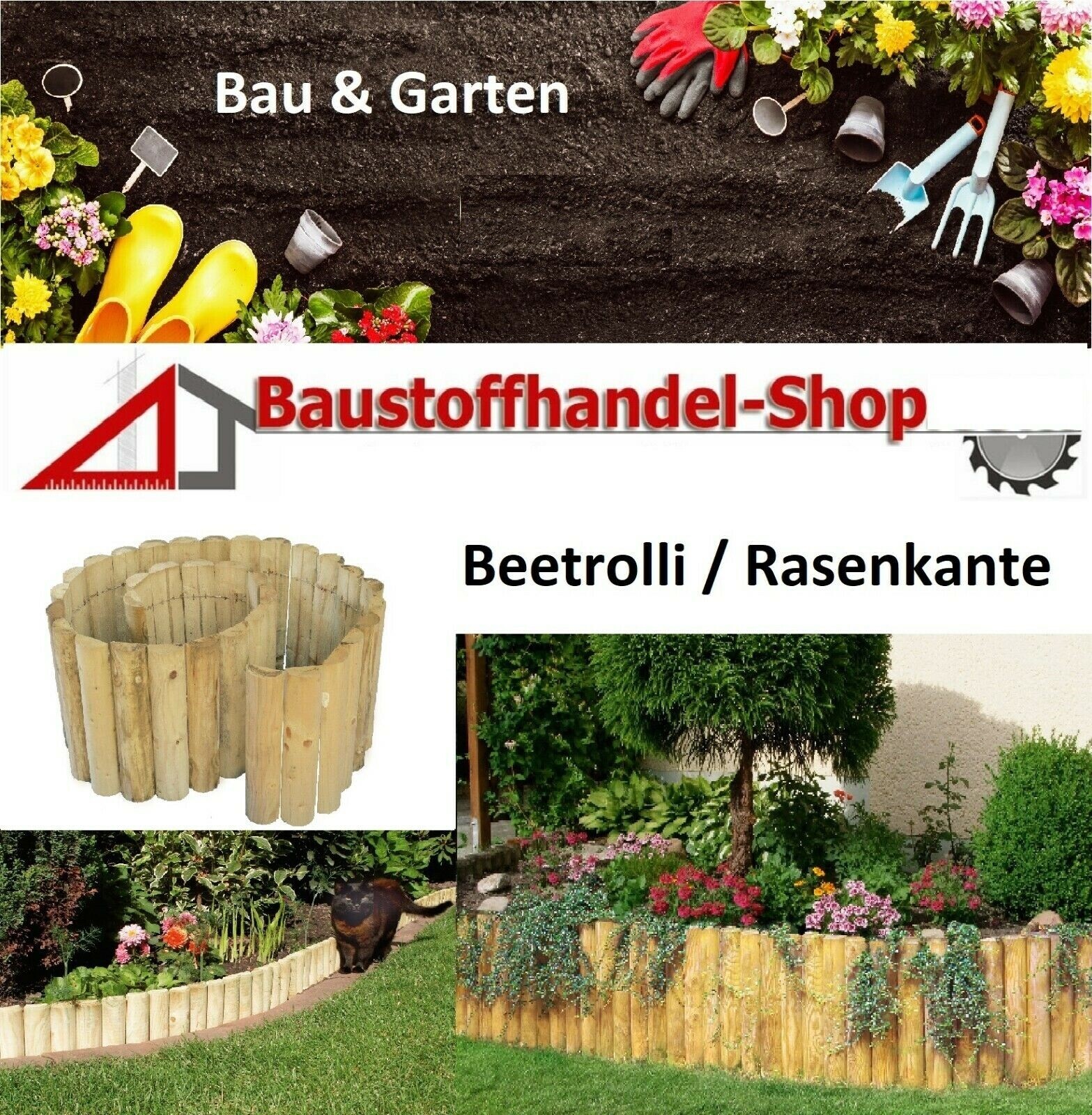 Beetrolli  Rasenkante Beeteinfassung Beetumrandung Mähkante Palisade