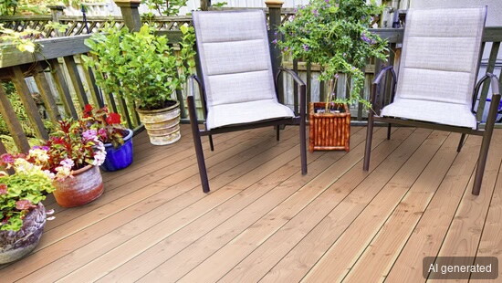 Terrassendiele TD-NKD-D glatt 26x145 mm, hellbraun, für Terrassen und Balkone geeignet
