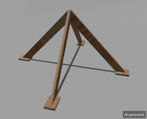 Pyramide 120x120x90 cm, aus Holz, dreieckige Form, stabiler Stand