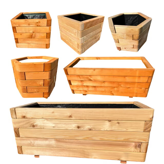 Blumenkasten Toscana aus Holz, verschiedene Formen und Größen, unbehandelt, für Garten und Balkon