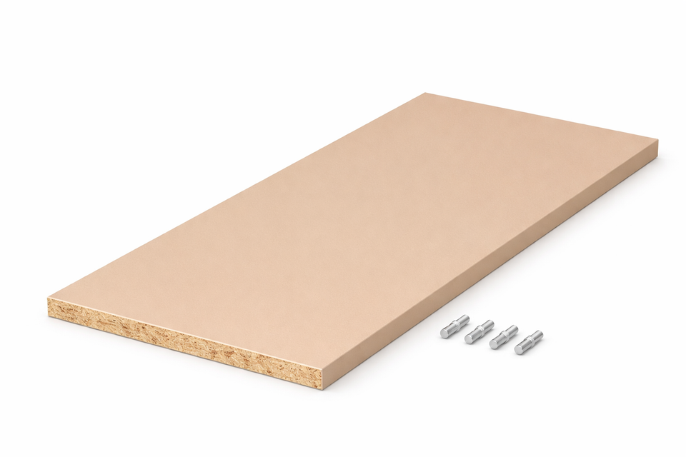 Einlegeboden 19mm Macciato Dekor  ABS-Kante + Halter