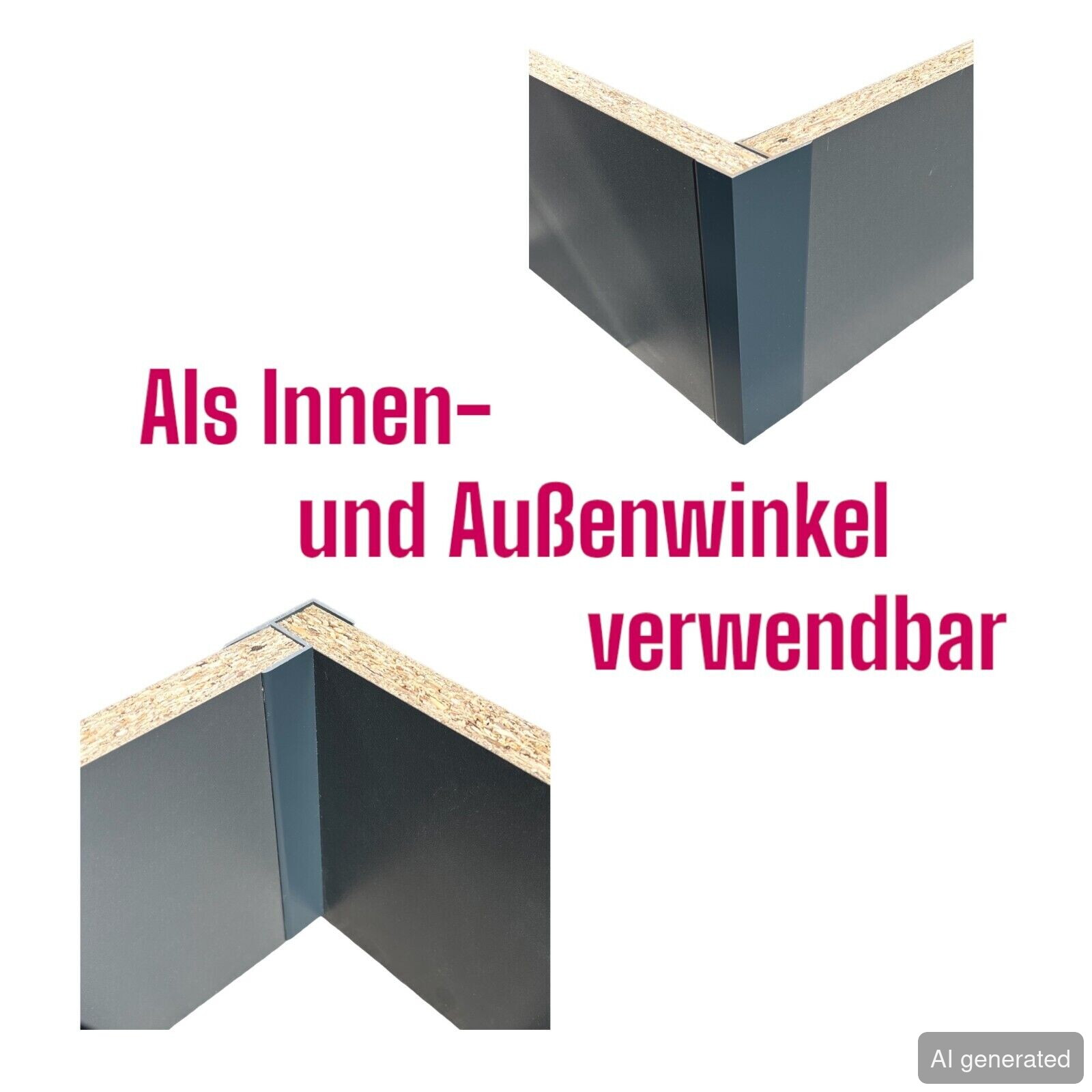 Sockelverbinder 16, dunkelgrau, für Innen- und Außenwinkel verwendbar