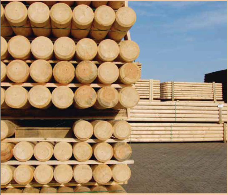 Palisaden und Rundhölzer stumpf KDI