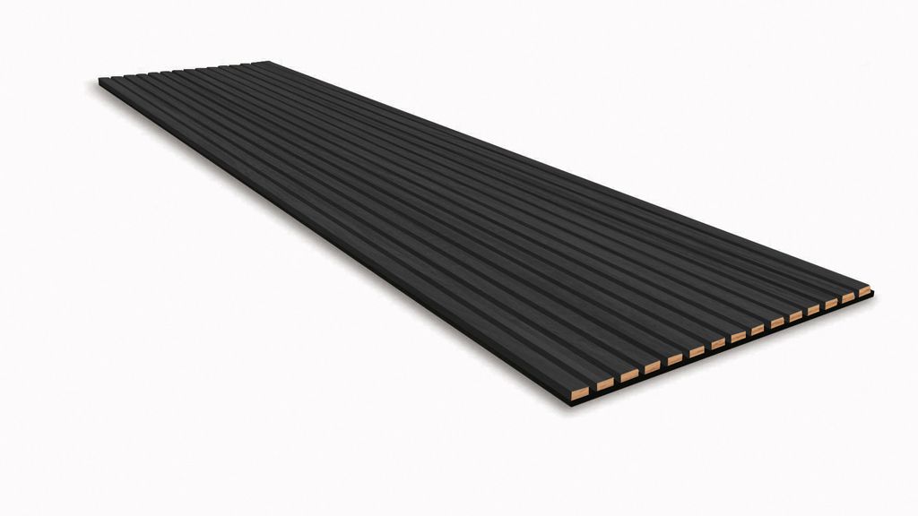 Wandpaneel-10030, 20 mm dick, schwarz mit gerillter Oberfläche, zur Wandverkleidung geeignet