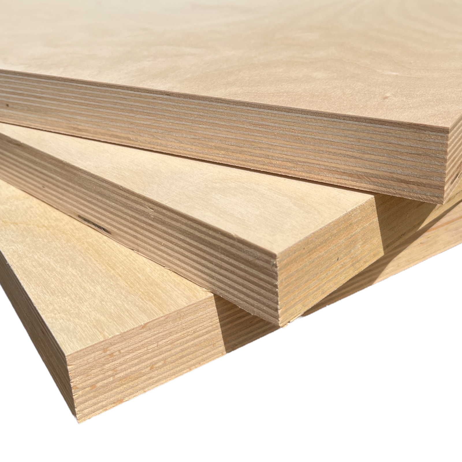 MPXP-kl-bi- Multiplexplatte 21 mm, Birkensperrholz, geschliffene Oberfläche, Stapel aus drei Platten