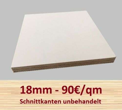 15mm Multiplexplatte Melaminbeschichtet 30x40cm - Birke Holz