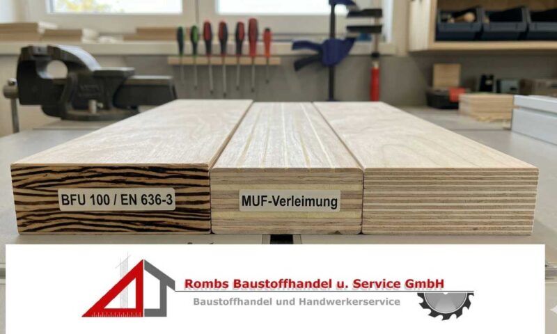 Bild von verschiednen Holzplatten im Querschnitt