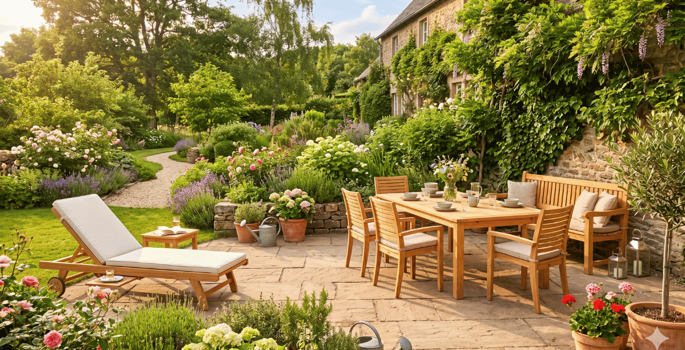 Gartenmöbel im Garten
